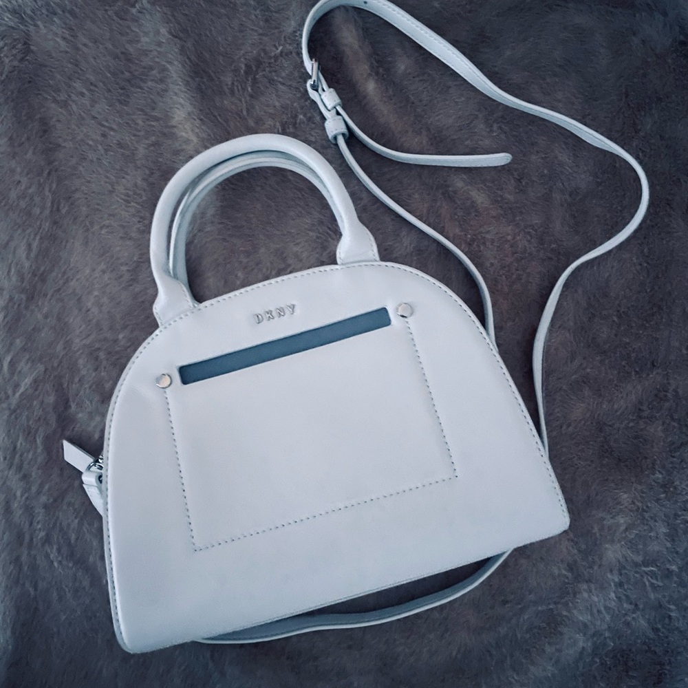 DKNY bowling crossbody bag white